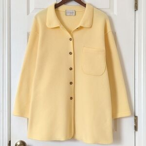 Capistrano Essentials 90's Vintage Fleece Long Sleeve Button Down Shacket Yellow